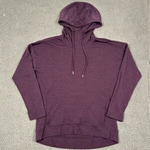 WoolX Hoodie Womens XL 100% Merino Wool Callie Plum Heather Relaxed Fit Pullover